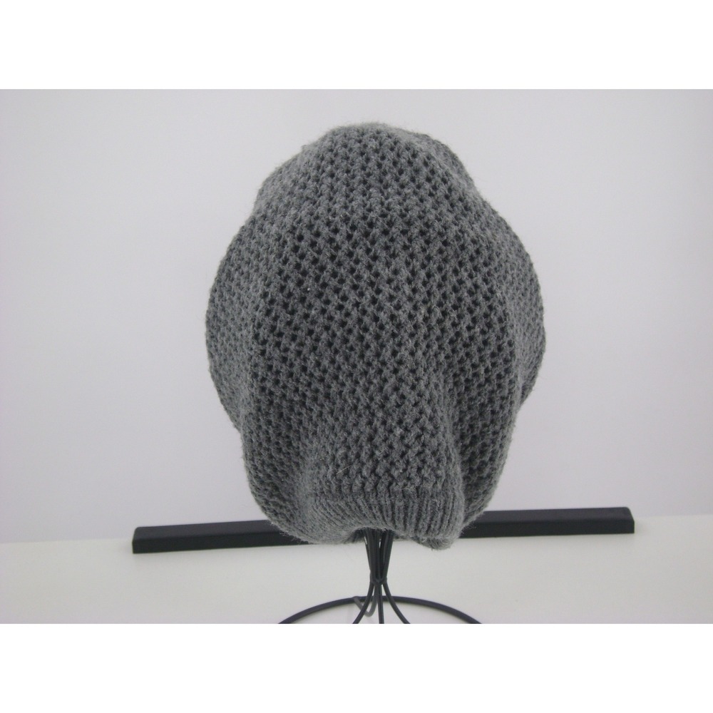 Bass Grey Knit Beanie Hat Slouchy Textured Acrylic One Size RN 105797